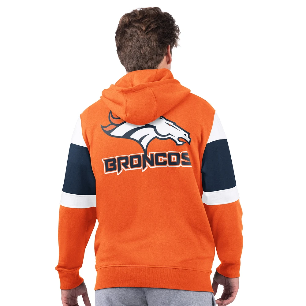 Men's Starter Orange Denver Broncos Extreme Full-Zip Hoodie