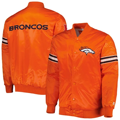 Veste Starter Orange Broncos de Denver The Pick and Roll Full-Snap pour homme