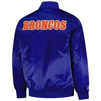 Men's Starter Royal Denver Broncos Exclusive Satin Full-Snap Varsity Jacket