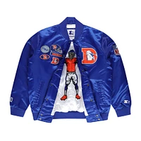 Men's Starter Royal Denver Broncos Exclusive Satin Full-Snap Varsity Jacket