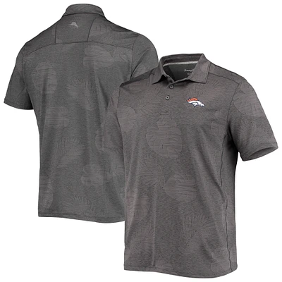 Polo Tommy Bahama Charcoal Denver Broncos Palm Coast Delray Frond Allover IslandZone pour homme