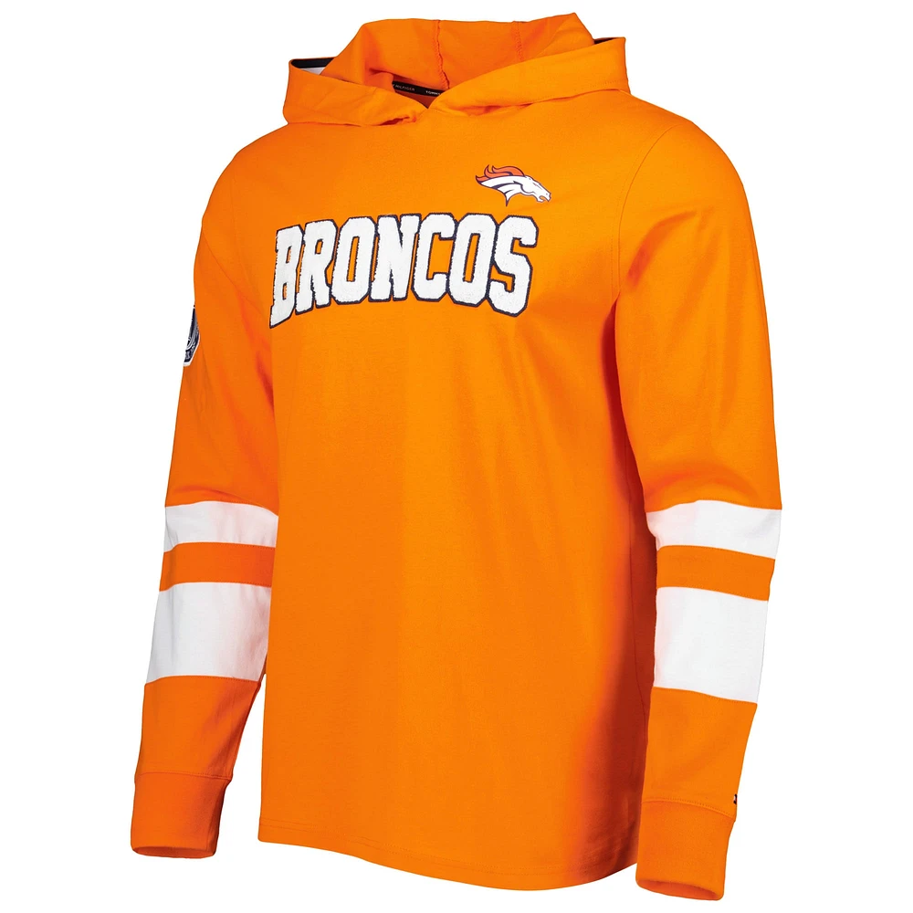 Men's Tommy Hilfiger Orange/White Denver Broncos Alex Long Sleeve Hoodie T-Shirt