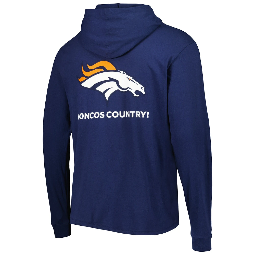 Men's Vineyard Vines Navy Denver Broncos Local Long Sleeve Hoodie T-Shirt