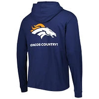 Men's Vineyard Vines Navy Denver Broncos Local Long Sleeve Hoodie T-Shirt