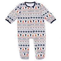 Newborn & Infant WEAR by Erin Andrews Denver Broncos Allover Print Full-Zip Sleeper Bib Set