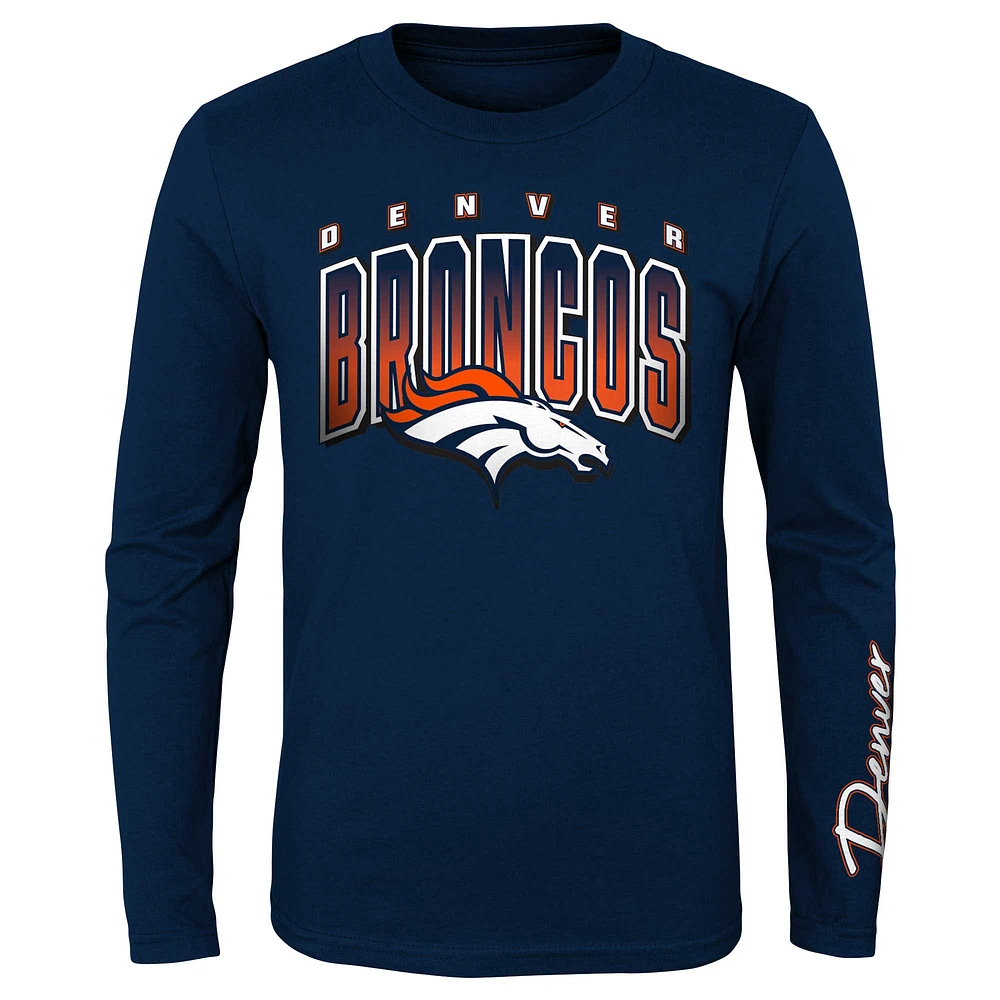 Preschool Orange/Navy Denver Broncos Fan Fave T-Shirt Combo Set