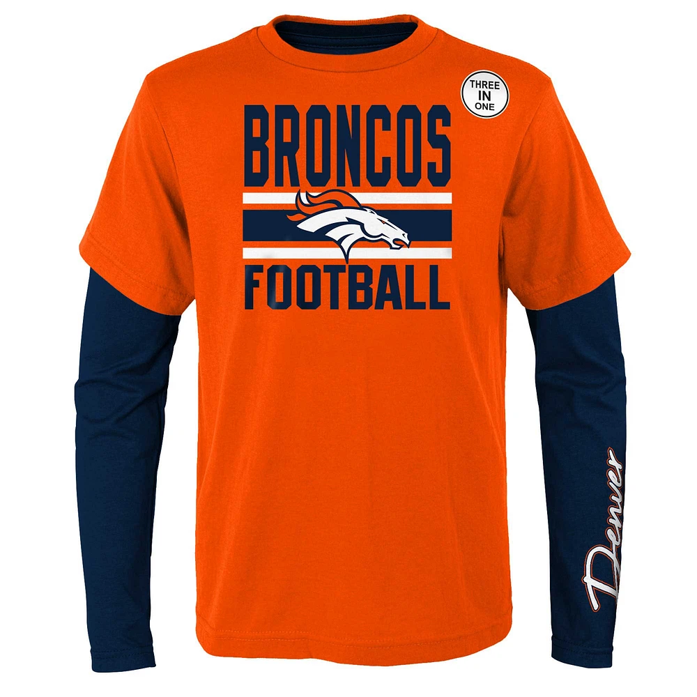 Preschool Orange/Navy Denver Broncos Fan Fave T-Shirt Combo Set