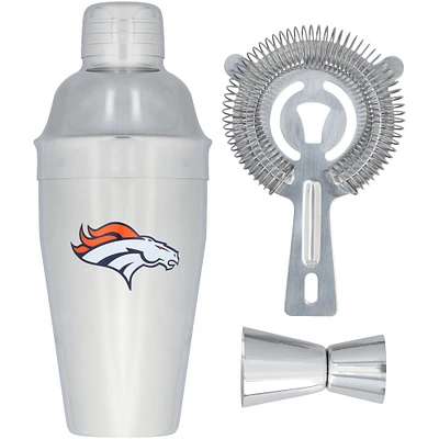 The Memory Company Denver Broncos Ensemble shaker, passoire et doseur en acier inoxydable