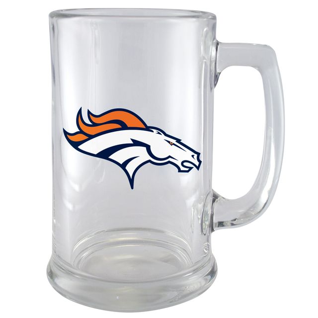 The Sports Vault Denver Broncos - Mot-symbole 15oz. Tasse en verre