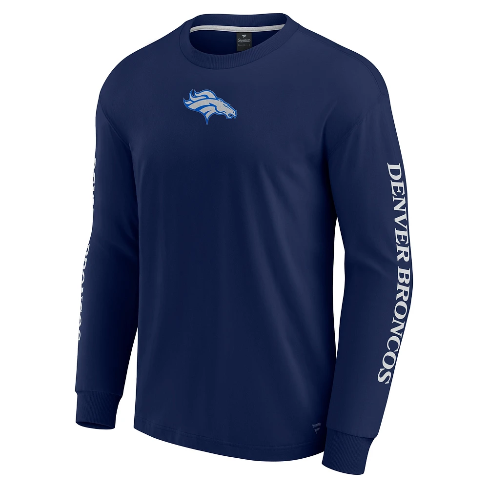 Unisex Fanatics Navy Denver Broncos Elements Strive Long Sleeve T-Shirt