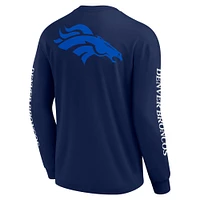 Unisex Fanatics Navy Denver Broncos Elements Strive Long Sleeve T-Shirt