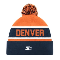 Unisex Starter Navy Denver Broncos Cuffed Knit Hat with Pom