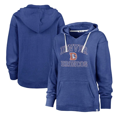 Sweat à capuche Clarity Kennedy '47 Heather Royal pour femme des Denver Broncos