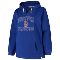 Women's '47  Royal Denver Broncos Plus Clarity Kennedy Pullover Hoodie