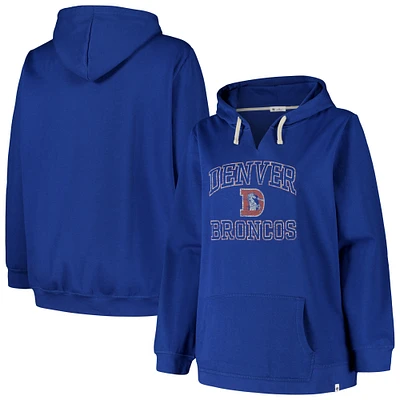 Sweat à capuche Clarity Kennedy pour femme '47 Royal Denver Broncos grande taille