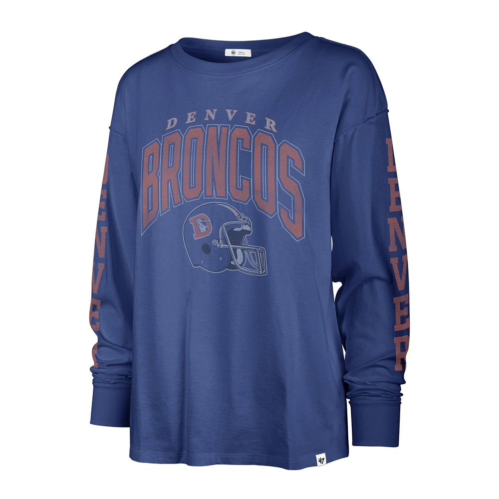 T-shirt léger à manches longues '47 Royal Denver Broncos pour femmes Tom Cat