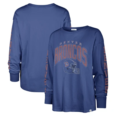 T-shirt léger à manches longues '47 Royal Denver Broncos pour femmes Tom Cat