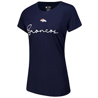 Women's Concepts Sport Denver Broncos Vector T-Shirt & Flannel Pants Sleep Set