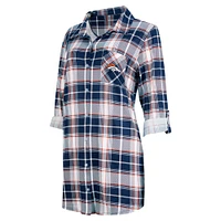Women's Concepts Sport Navy Denver Broncos Ashford Plaid Knit Nightshirt