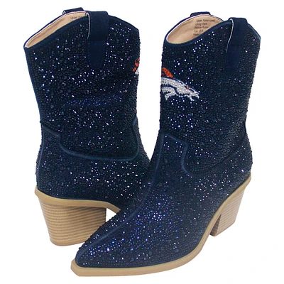 Bottines à cristaux Cuce Navy Denver Broncos pour femmes