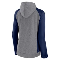 Women's Fanatics Gray/Navy Denver Broncos Blind Side Raglan Full-Zip Hoodie