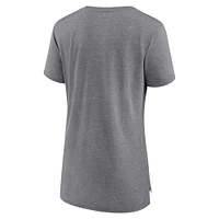 Women's Fanatics Heather Gray Denver Broncos Up the Middle Tri-Blend T-Shirt