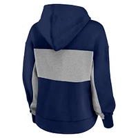 Women's Fanatics Navy/Heather Gray Denver Broncos Filled Stat Sheet Pullover Hoodie