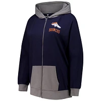 Women's Fanatics  Navy Denver Broncos Hit It Full-Zip Hoodie