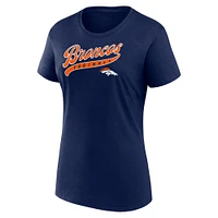 Women's Fanatics Navy Denver Broncos Start to Finish T-Shirt & Shorts Combo Pack
