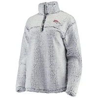 Women's G-III 4Her by Carl Banks Gray Denver Broncos Sherpa Quarter-Zip Pullover Jacket