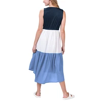 Women's G-III 4Her by Carl Banks Navy/Blue Denver Broncos 12th Inning Colorblock Dress
