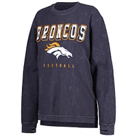Women's G-III 4Her by Carl Banks Navy Denver Broncos Comfy Cord Pullover Sweatshirt