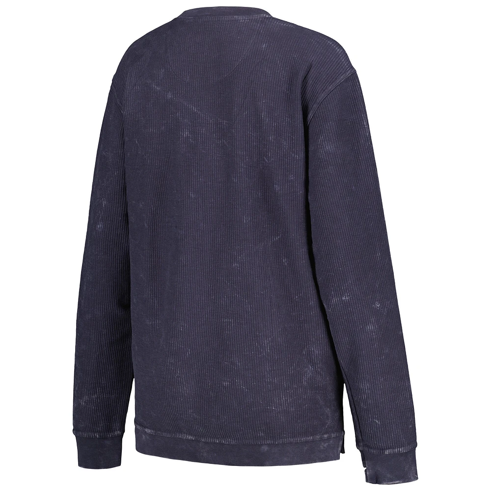 Women's G-III 4Her by Carl Banks Navy Denver Broncos Comfy Cord Pullover Sweatshirt