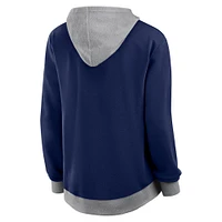 Women's  Navy Denver Broncos Hit It French Terry Full-Zip Hoodie