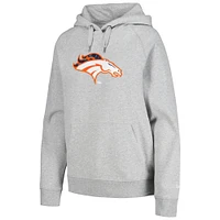 Women's New Era  Gray Denver Broncos Floral Raglan Pullover Hoodie