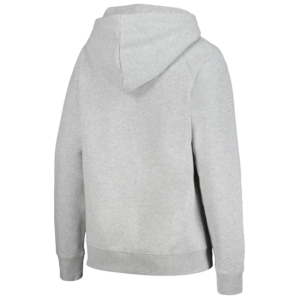 Women's New Era  Gray Denver Broncos Floral Raglan Pullover Hoodie