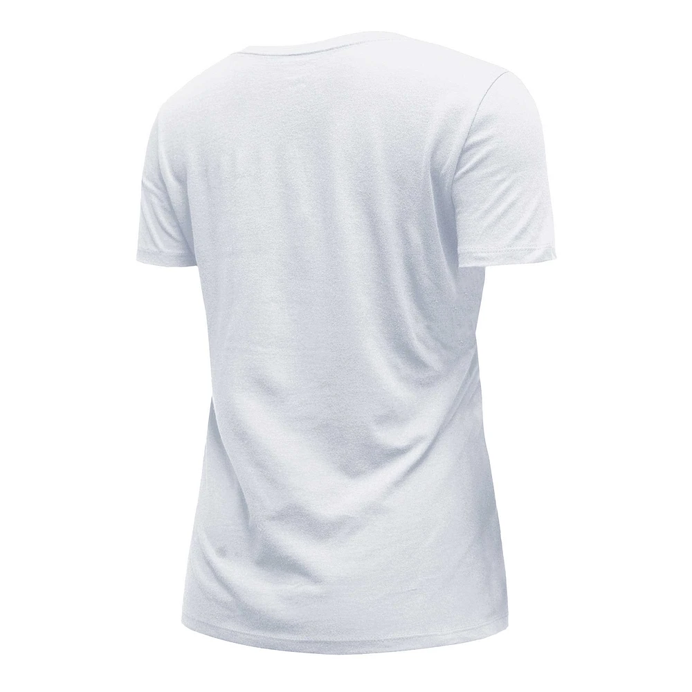 T-shirt à col en V City Originals Denver Broncos New Era pour femme, blanc