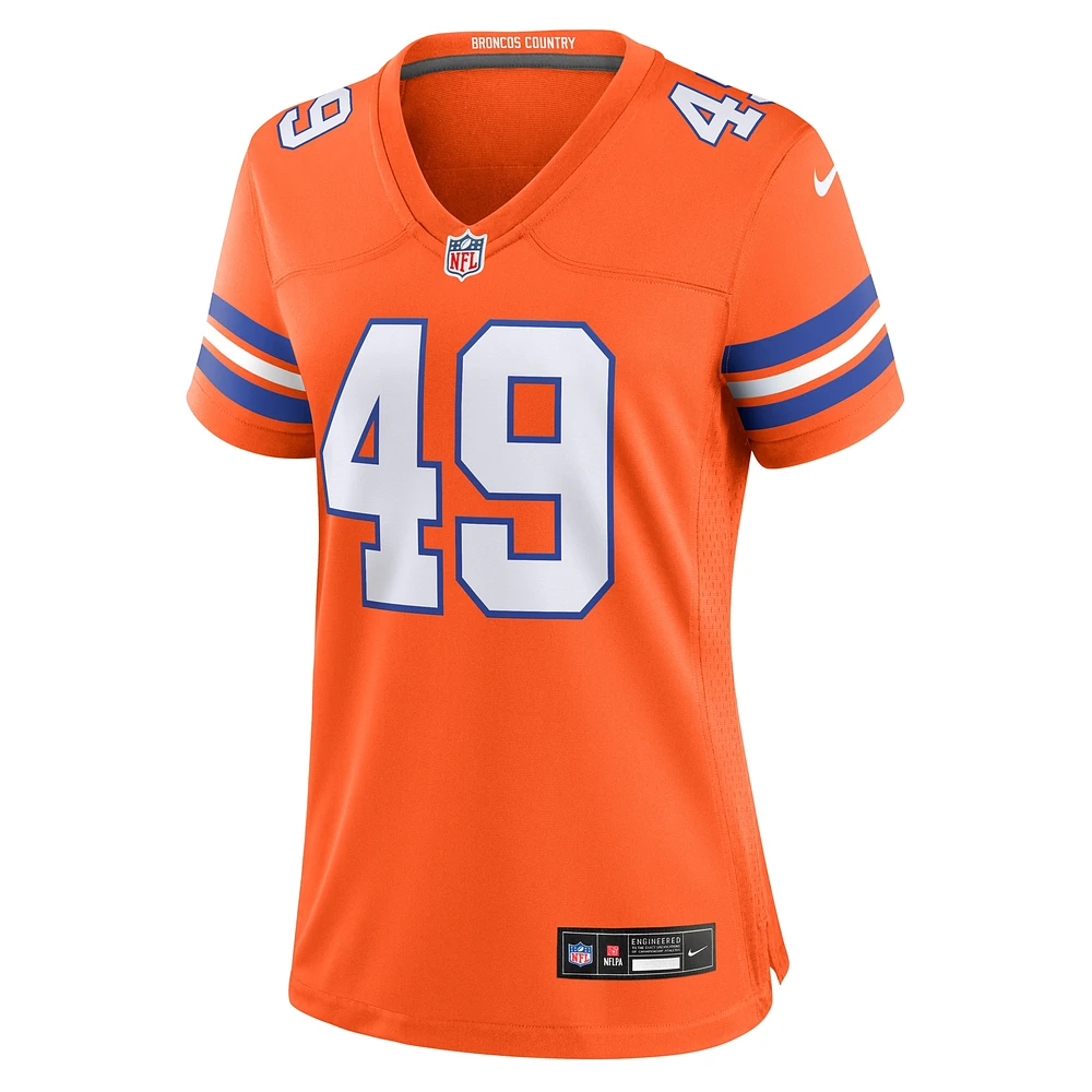 Women's Nike Alex Singleton  Orange Denver Broncos Alternate Game Jersey