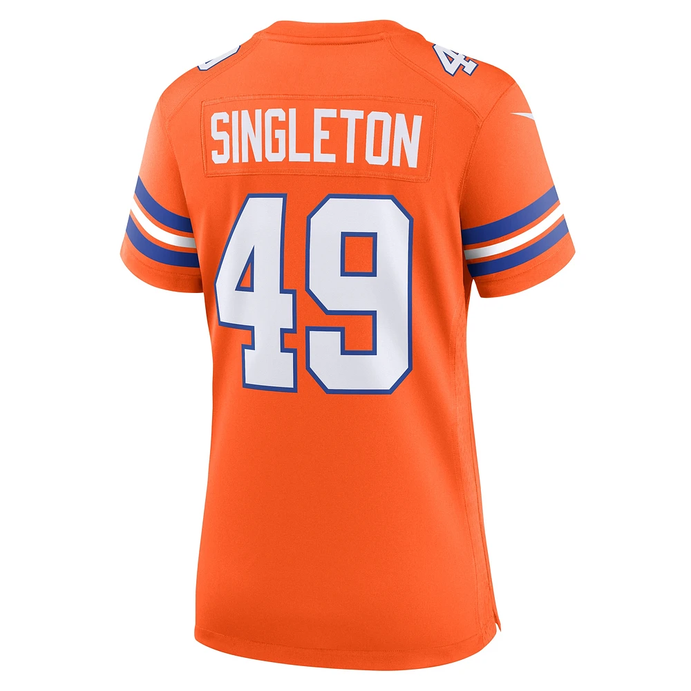Women's Nike Alex Singleton  Orange Denver Broncos Alternate Game Jersey