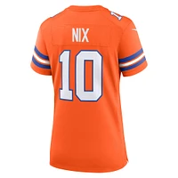 Women's Nike Bo Nix Orange Denver Broncos Mile High Collection 1977 Throwback Player Game Jersey