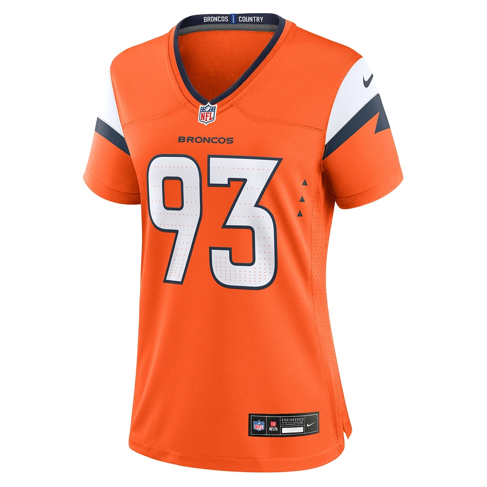 Women's Nike D.J. Jones  Orange Denver Broncos Team Game Jersey