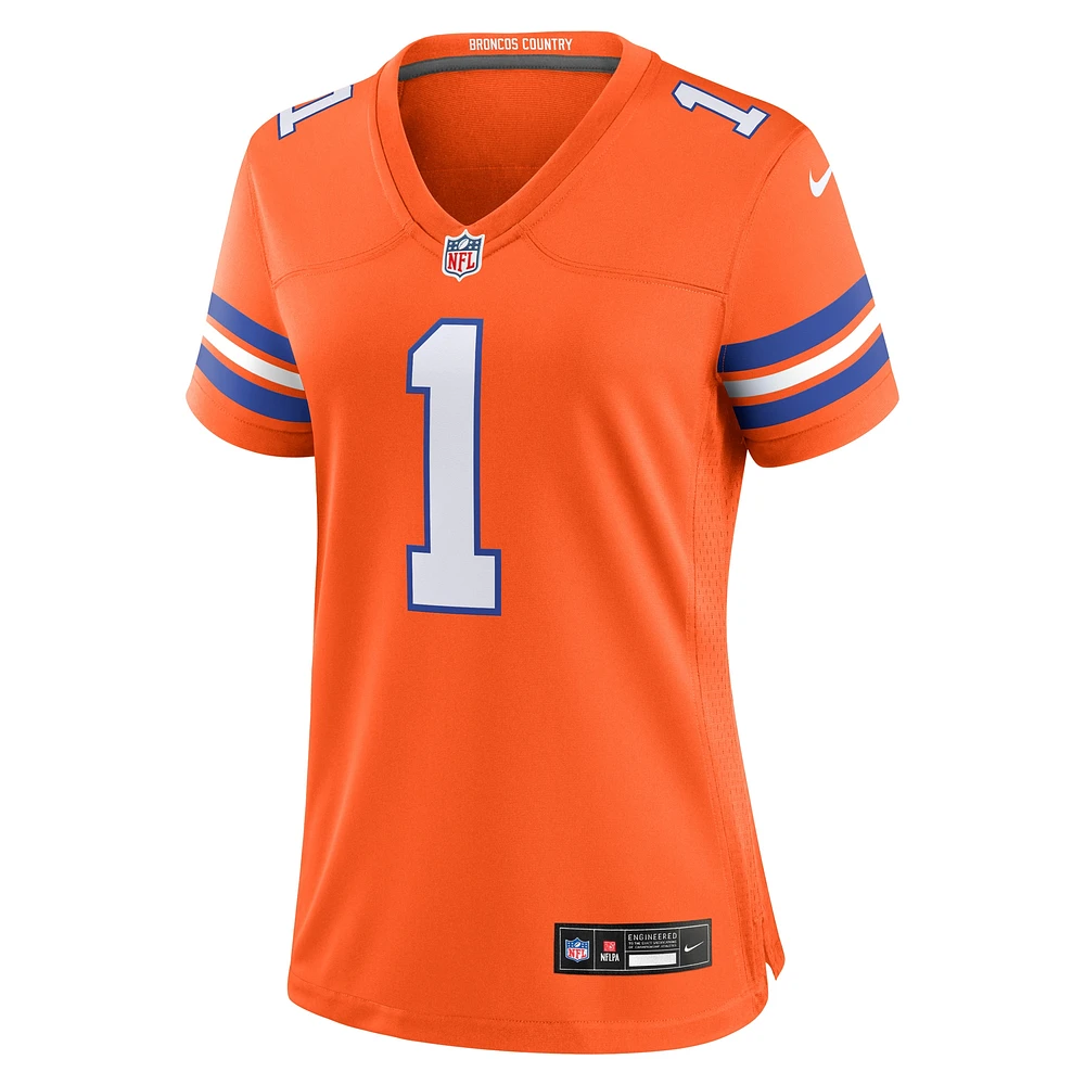 Women's Nike Jason Elam Orange Denver Broncos Mile High Collection 1977 Throwback Retired Player Game Jersey