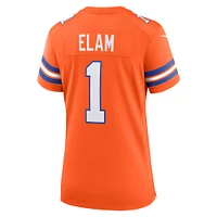 Women's Nike Jason Elam Orange Denver Broncos Mile High Collection 1977 Throwback Retired Player Game Jersey