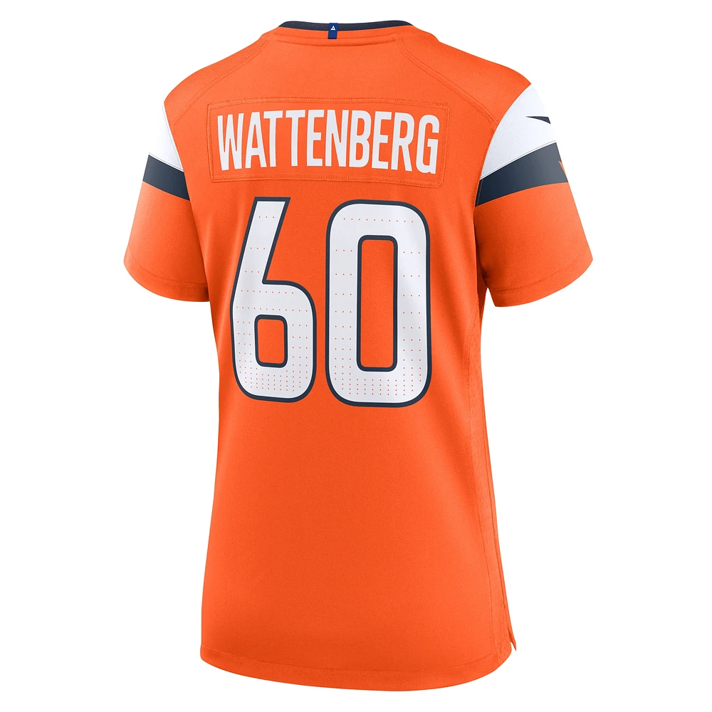 Women's Nike Luke Wattenberg  Orange Denver Broncos Team Game Jersey