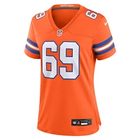 Women's Nike Mark Schlereth Orange Denver Broncos Mile High Collection 1977 Throwback Retired Player Game Jersey