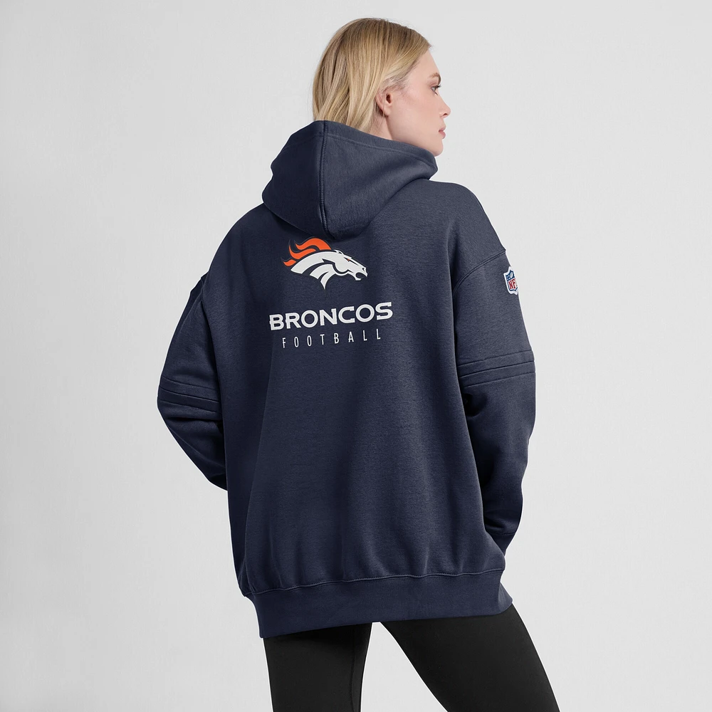 Women's Nike Navy Denver Broncos 2023 Sideline Club Fleece Pullover Hoodie
