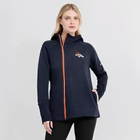 Women's Nike Navy Denver Broncos Primetime Raglan Sleeve Full-Zip Hoodie