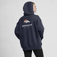 Women's Nike Navy Denver Broncos Sideline Club Fleece Pullover Hoodie