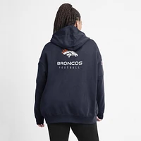 Women's Nike Navy Denver Broncos Sideline Club Fleece Pullover Hoodie