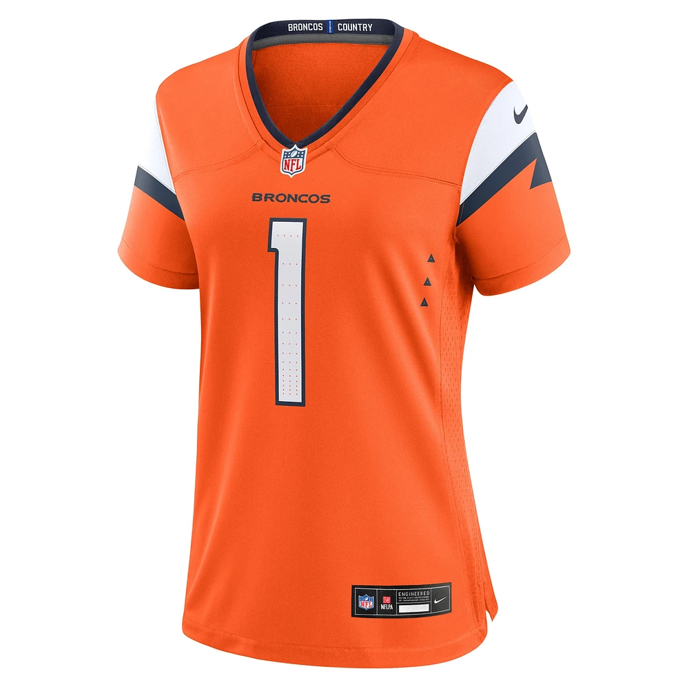 Women's Nike Number 1 Bride Orange Denver Broncos Game Jersey